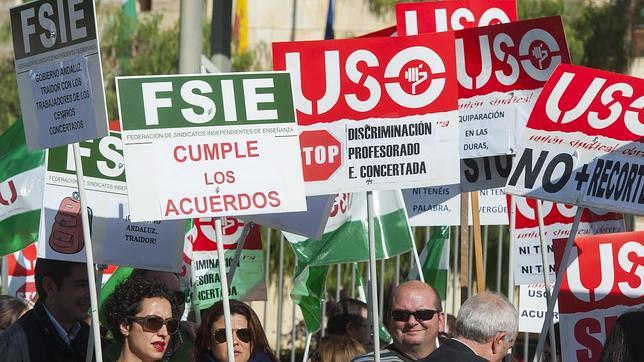 Protesta de profesores de la enseñanza concertada