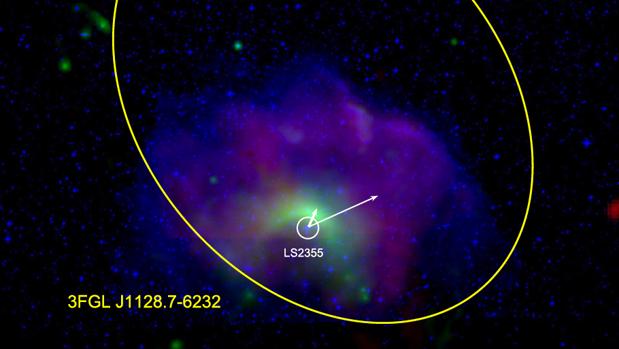 Imagen de una de las estrellas fugitivas descubierta por el grupo de investigación