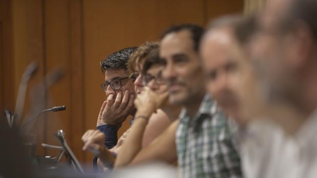 Pedro García, junto a los grupos de Ganemos e IU