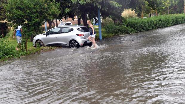 Una de las zonas anegadas en Málaga por la lluvia