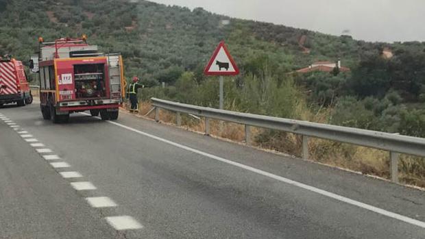 Accidente en una carretera de Cabra