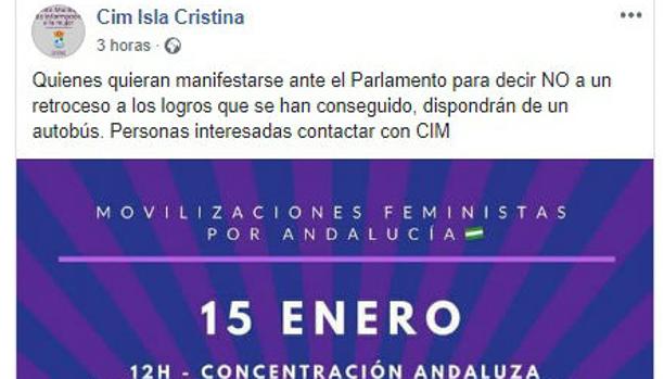 El anuncio publicado y retirado por el centro de Isla Cristina