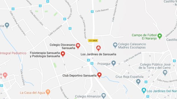 Zona en la que se ha producido el accidente