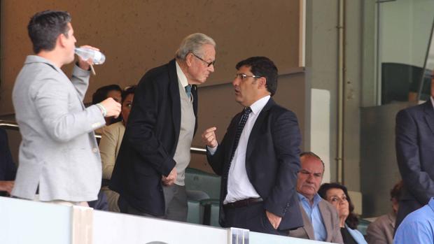 El presidente y máximo accionista del Córdoba CF, Jesús León, este domingo en el palco