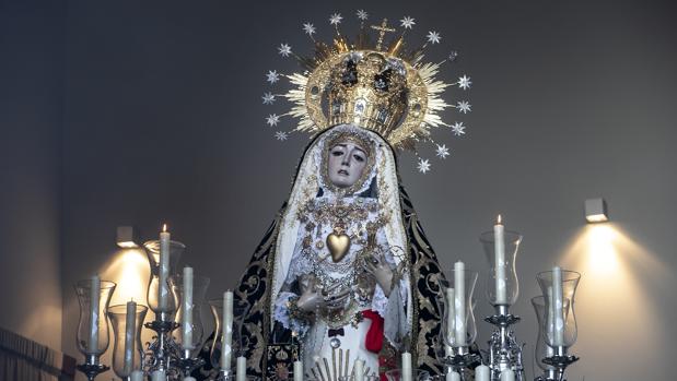 La Virgen de los Dolores, en su paso procesional
