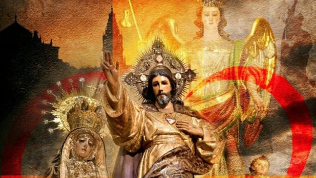 Detalle del cartel de la procesión extraordinaria del Sagrado Corazón de Jesús del 30 de junio