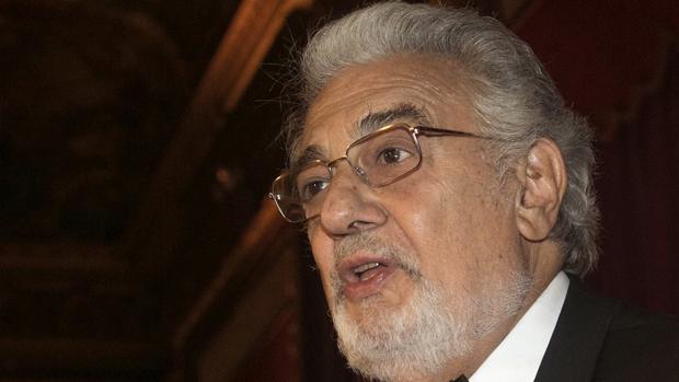 Plácido Domingo durante su intervención en la gala de la Hispanic Society en Nueva York