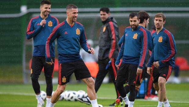 Los jugadores de la selección, en Kaliningrado