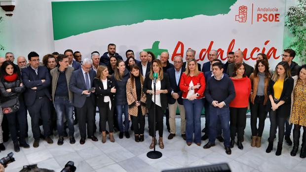 Susana Díaz compareciendo tras las elecciones andaluzas