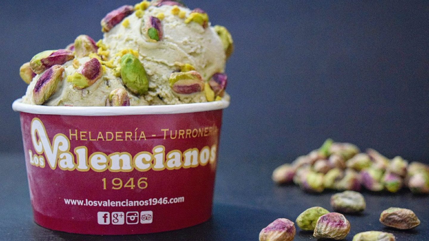 Tarrina de helado de pistacho bronte Los Valencianos