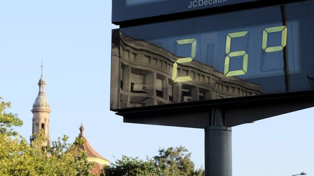 Termómetro ubicado en el Prado de San Sebastián