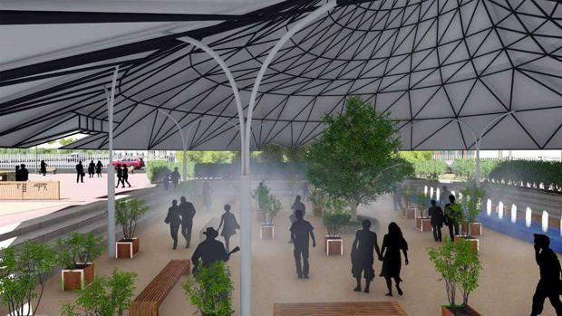 Recreación del espacio donde se creará un microclima en la Cartuja