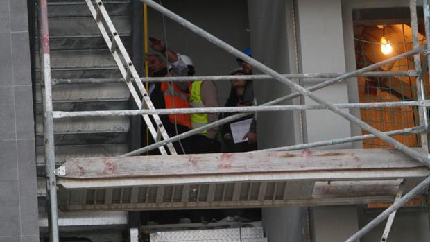 Interior de la obra horas después de producirse el accidente laboral
