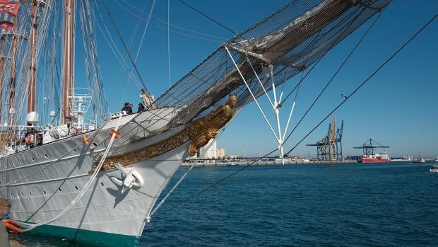 El mascarón de proa del Juan Sebastián Elcano